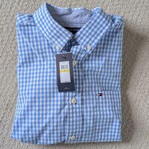 Tommy Hilfiger Men's Light Blue Gingham Shirt
